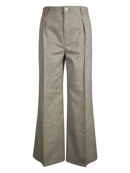 pantalone donna largo in flanella beige Atelier Cigala's | 222-TFMS012